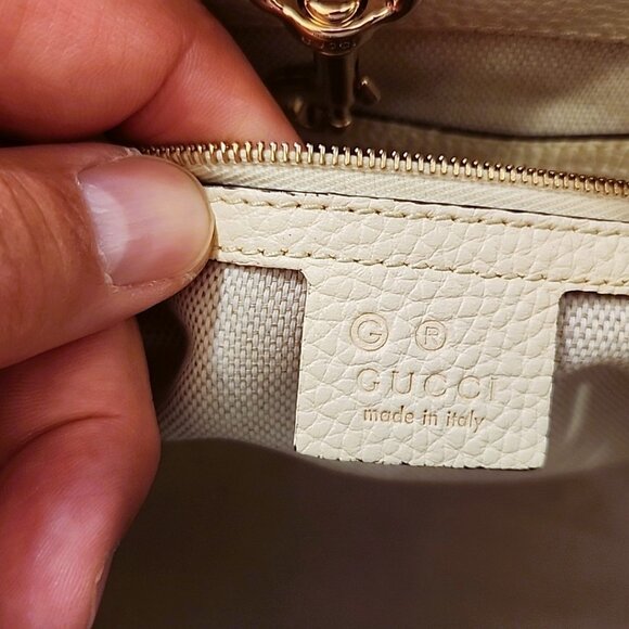 Gucci Soho White Leather with Tassle Women's Shoulder Bag 536196 A7M0G 9522-U - Picture 11 of 16